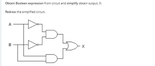 Solved Obtain Boolean expression from circuit and simplify | Chegg.com