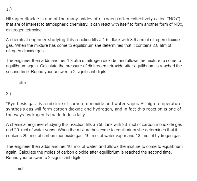 Solved Nitrogen Dioxide Is One Of The Many Oxides Of | Chegg.com