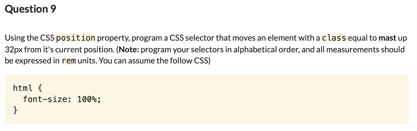 Solved Question 9 Using The CSS Position Property, Program A | Chegg.com