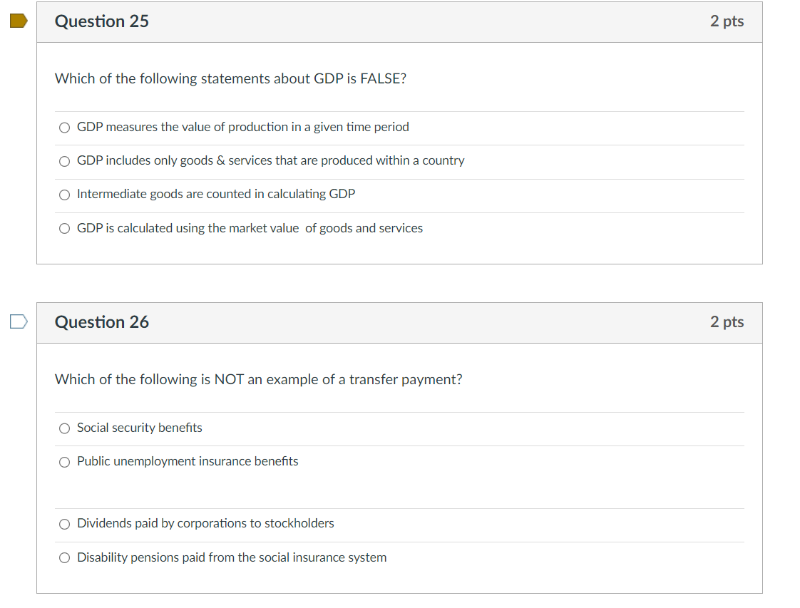 Solved Which of the following statements about GDP is | Chegg.com