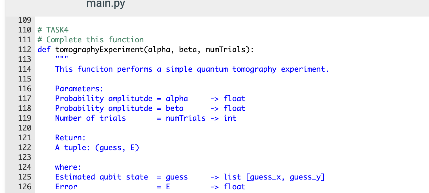 Solved Task 4: Write a simplified quantum tomography | Chegg.com