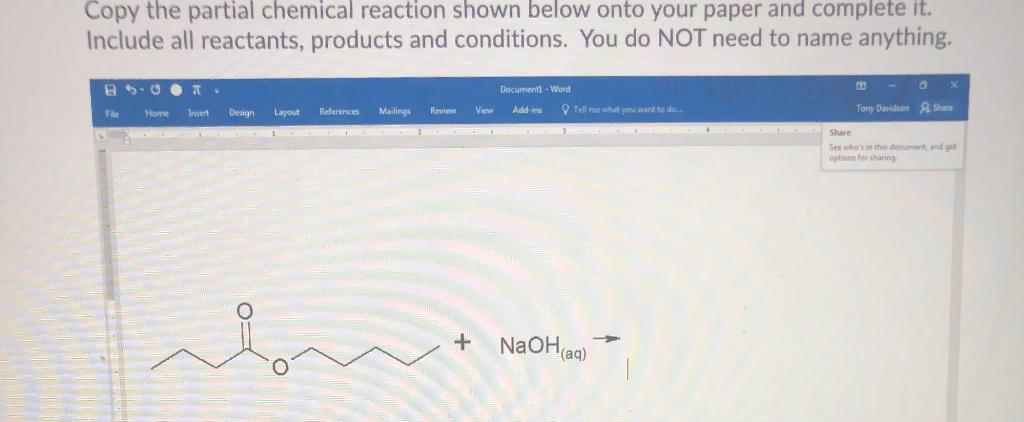 Solved Copy the partial chemical reaction shown below onto | Chegg.com