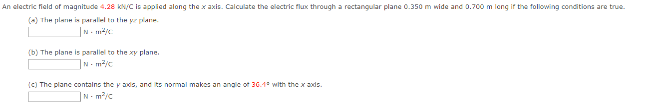 Solved An electric field of magnitude 4.28 kN/C is applied | Chegg.com