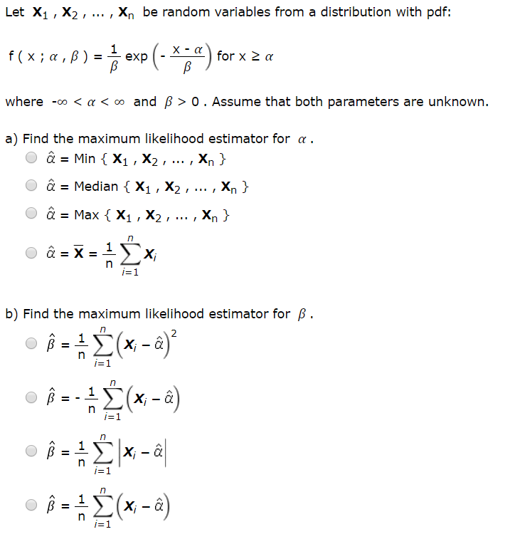 Solved Let X1, X2, , Xn Be Random Variables From A | Chegg.com