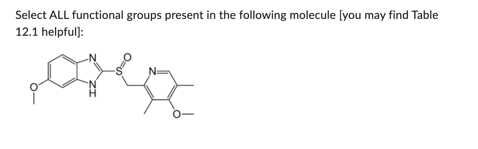 Solved Select ALL functional groups present in the following | Chegg.com