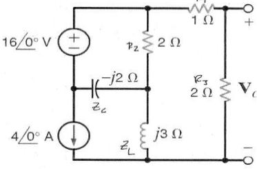 Solved w 1 Ω + 16/0° V +1 ΡαΣ 2 Ω -j2 Ω V. 2Ω C Za 4/0 A ξj3 | Chegg.com