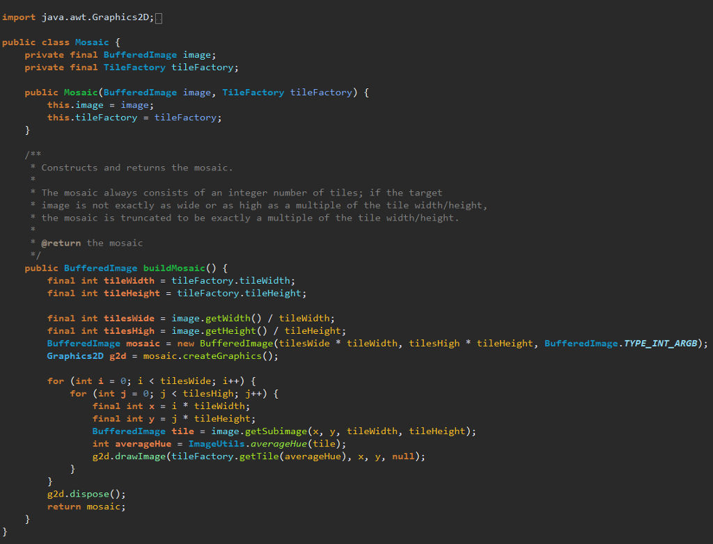 package mosaic; import images. ImagePanel; | Chegg.com