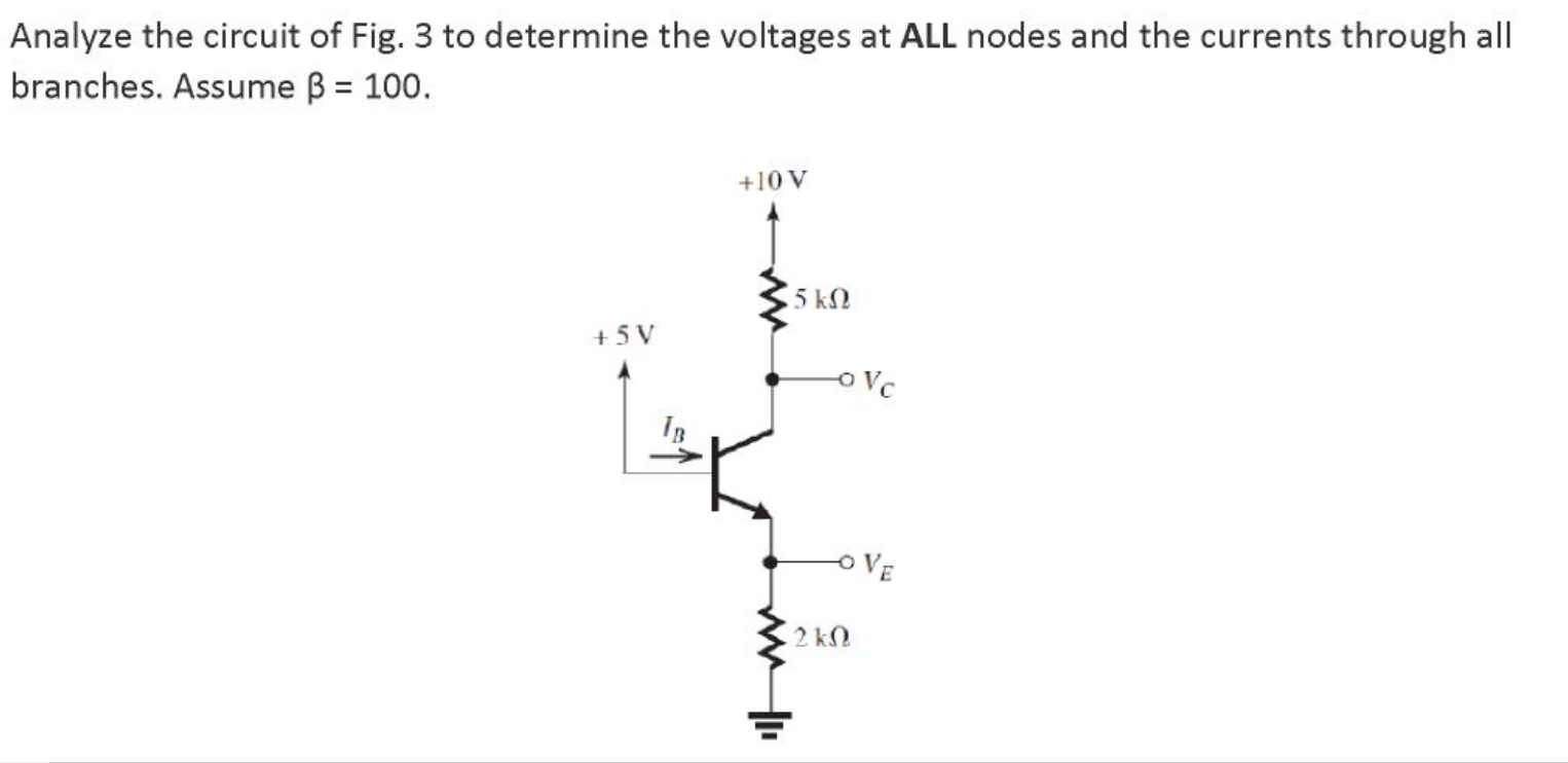 Solved Analyze the circuit of Fig. 3 to determine the | Chegg.com