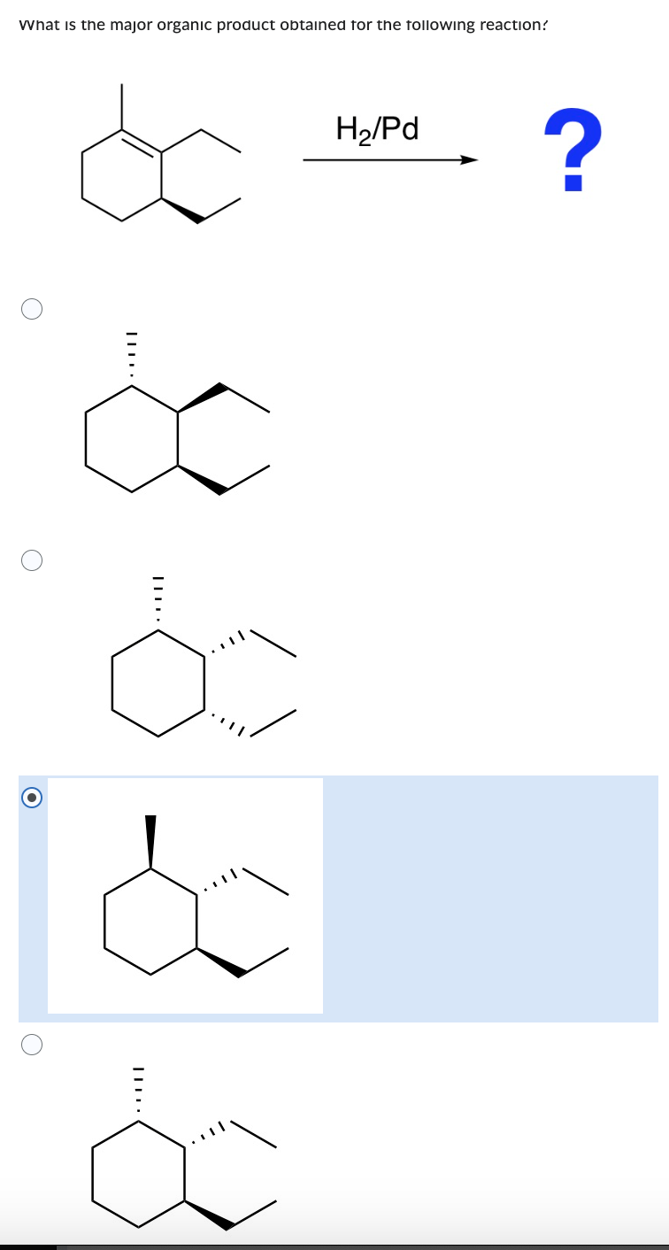 Solved WVhat is the major organıc product obtaıned tor the | Chegg.com