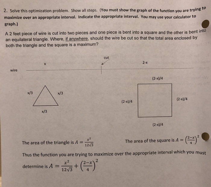 Solved 2 Solve This Optimization Problem Show All Steps Chegg Solved 2 Solve This Optimization Problem Show All Steps Chegg