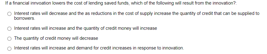 Solved Interest rates will decrease and the as reductions in | Chegg.com