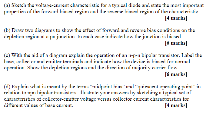 Solved (a) Sketch the voltage-current characteristic for a | Chegg.com