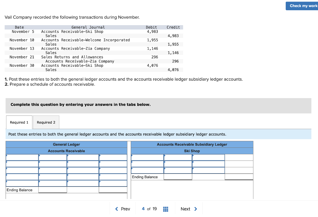 Solved Check my work Vail Company recorded the following