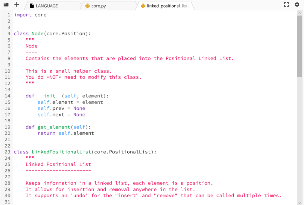 Solved Implement a Linked Positional List. The linked | Chegg.com