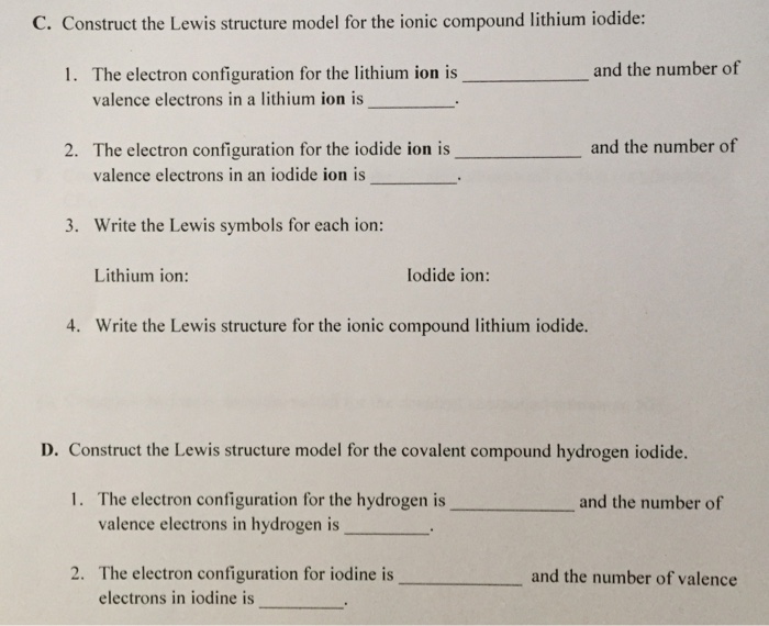 Solved C. Construct the Lewis structure model for the ionic | Chegg.com