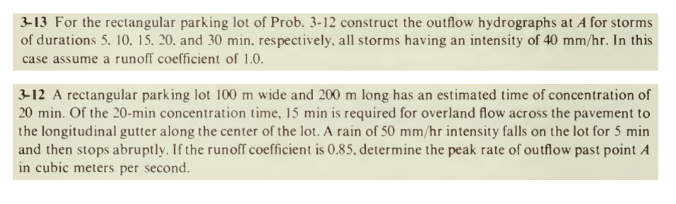 Solved 3-13 For the rectangular parking lot of Prob. 3-12 | Chegg.com