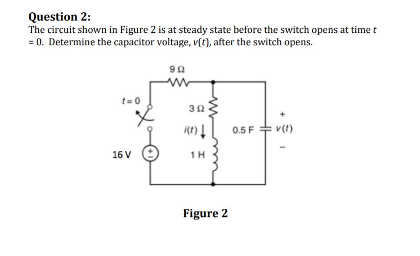 Solved Question 2: The circuit shown in Figure 2 is at | Chegg.com
