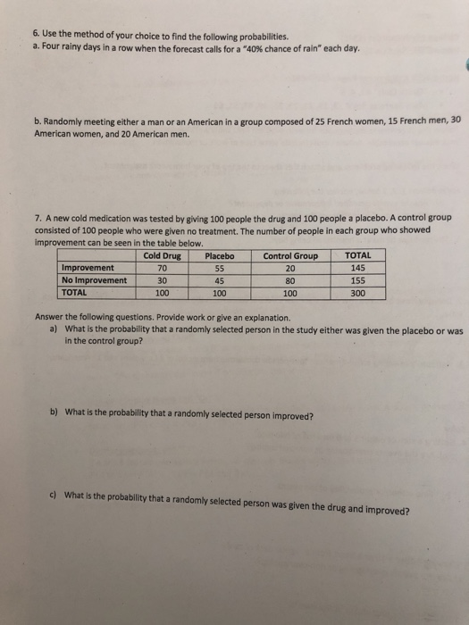 Solved 6. Use the method of your choice to find the | Chegg.com