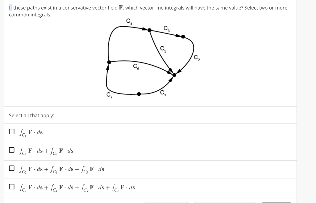 Solved If these paths exist in a conservative vector field | Chegg.com