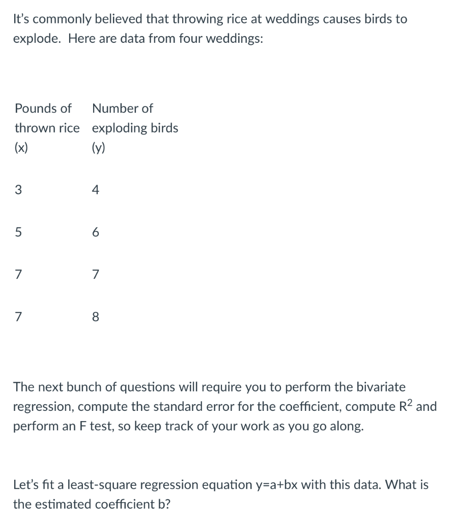 Solved It's commonly believed that throwing rice at weddings