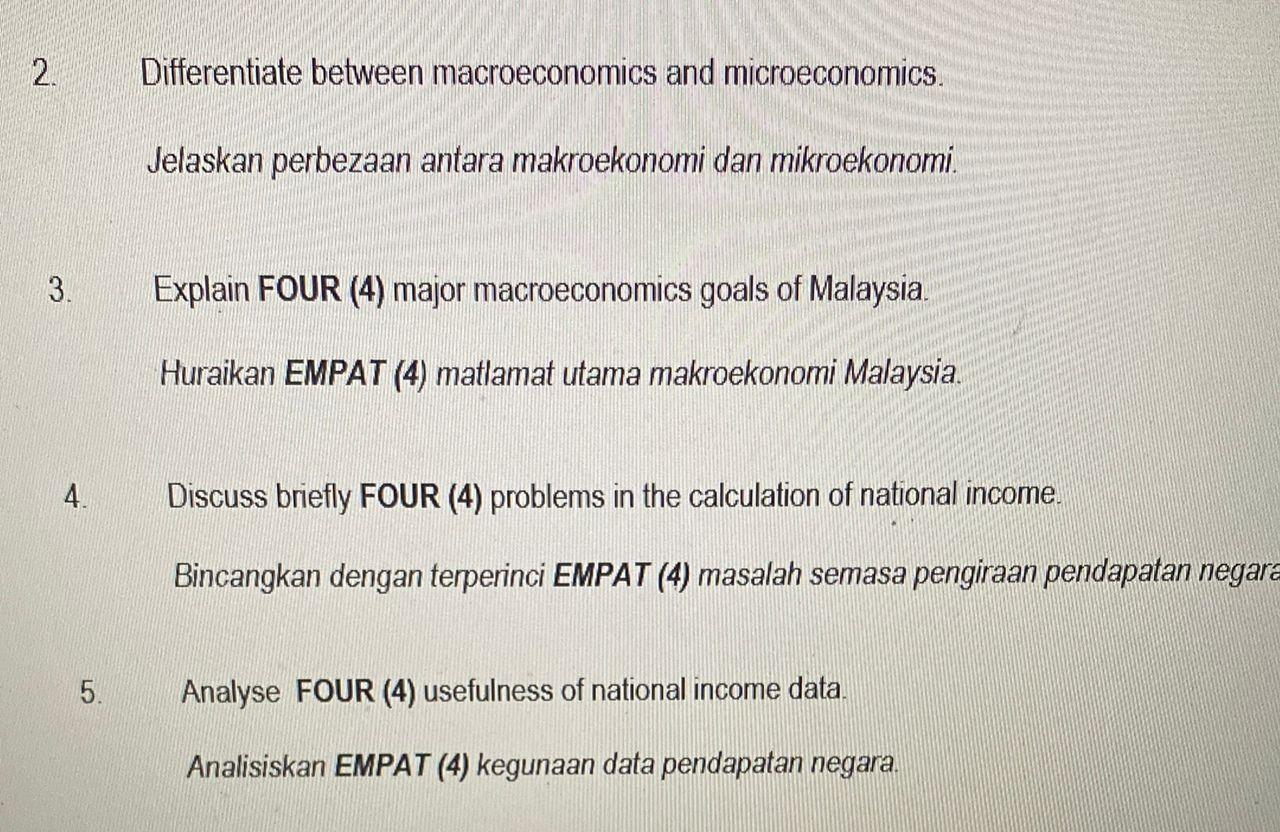 Solved 2. Differentiate Between Macroeconomics And | Chegg.com