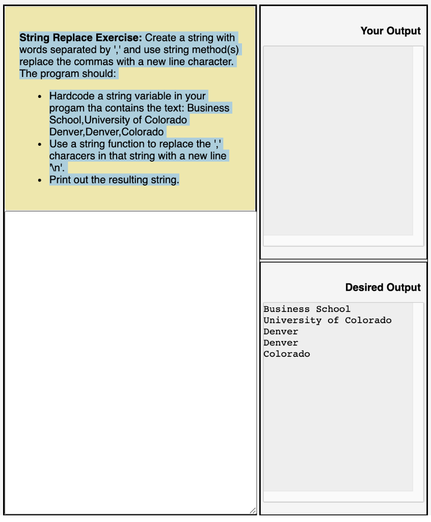 solved-your-output-string-replace-exercise-create-a-string-chegg