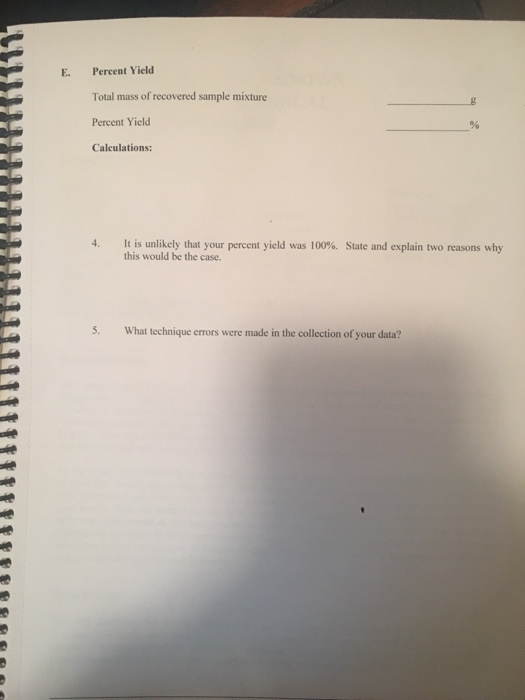 Solved A. Mixture Sample Mass of evaporating dish, watch