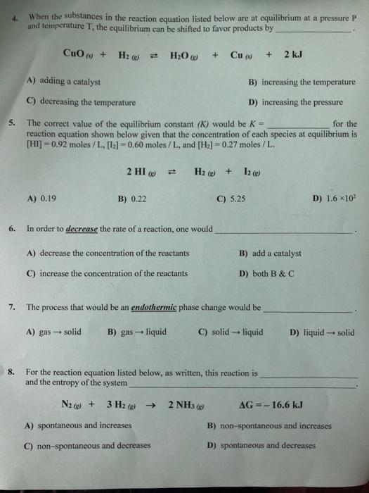 Solved Each problem is worth 1.25 points and you must | Chegg.com