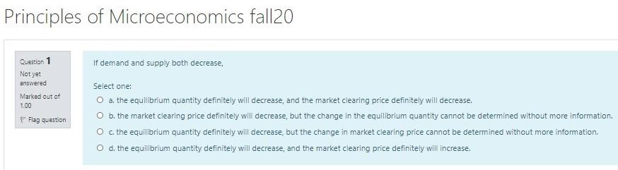 Solved Principles Of Microeconomics Fall20 If Demand And | Chegg.com