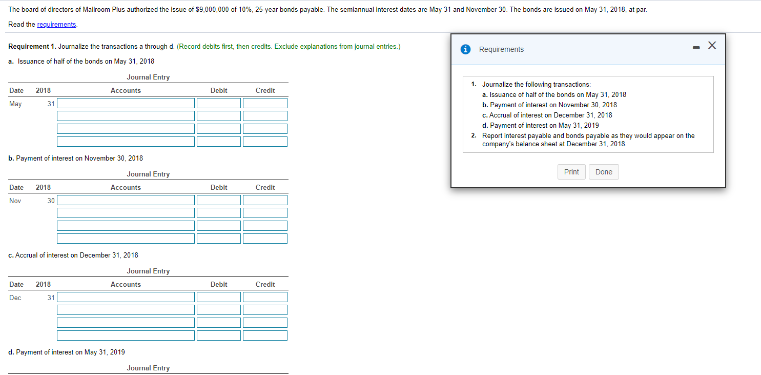 Solved The board of directors of Mailroom Plus authorized