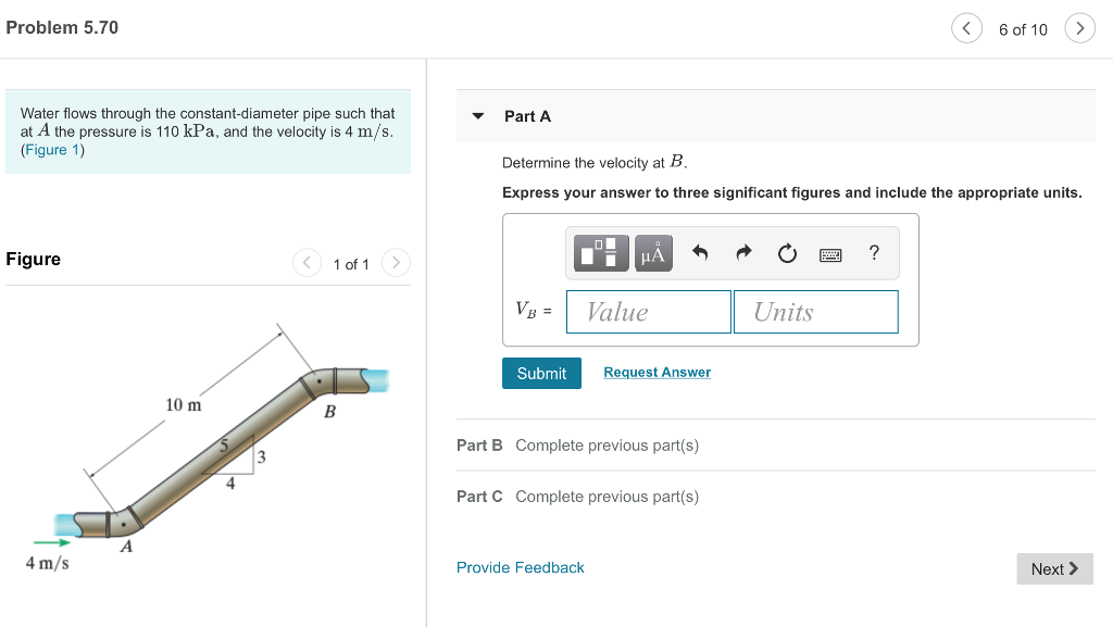 Solved Problem 5.70 6 of 10 Water flows through the | Chegg.com