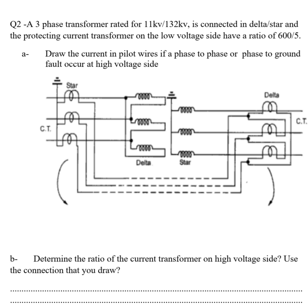 Solved Q2 A 3 phase transformer rated for 11kv/132kv, is