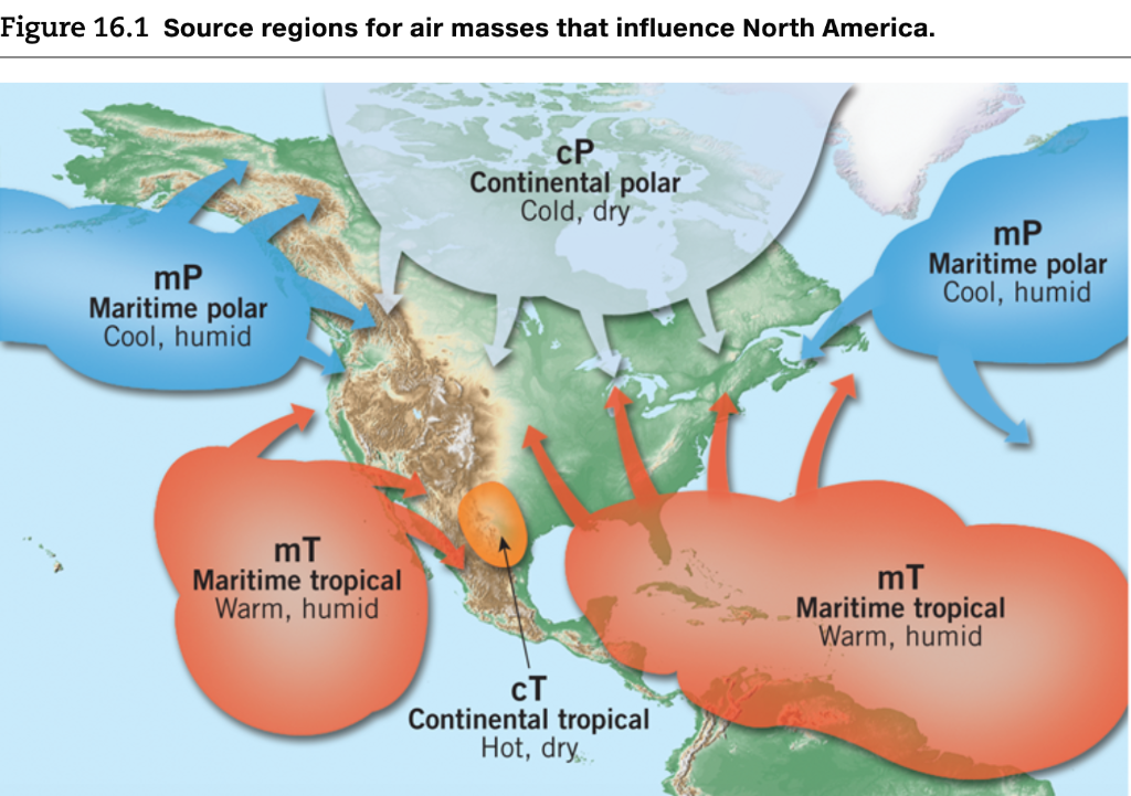 Solved Figure 16 1 Source Regions For Air Masses That Chegg