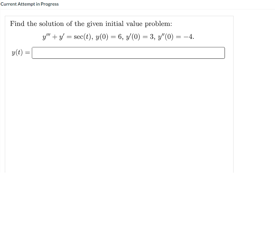 Solved Current Attempt In Progress Find The Solution Of The | Chegg.com