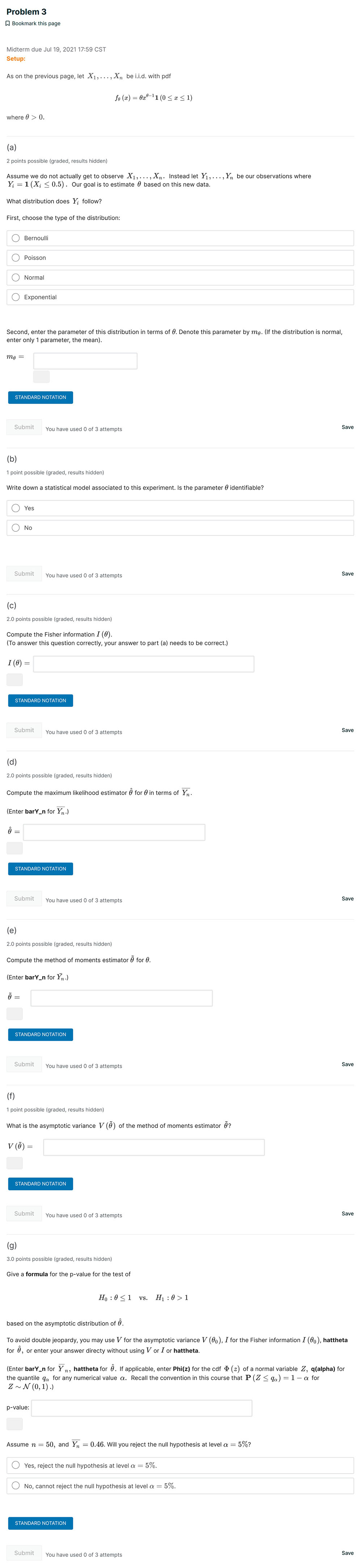 Solved Problem 3 A Bookmark This Page Midterm Due Jul 19, | Chegg.com