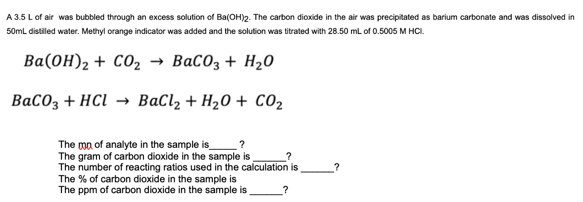 Solved A 3.5 L of air was bubbled through an excess solution | Chegg.com