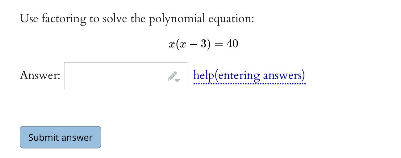 Solved Use factoring to solve the polynomial equation: x(x – | Chegg.com