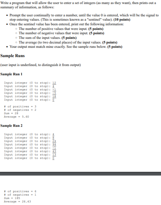 Solved Write a program that will allow the user to enter a | Chegg.com