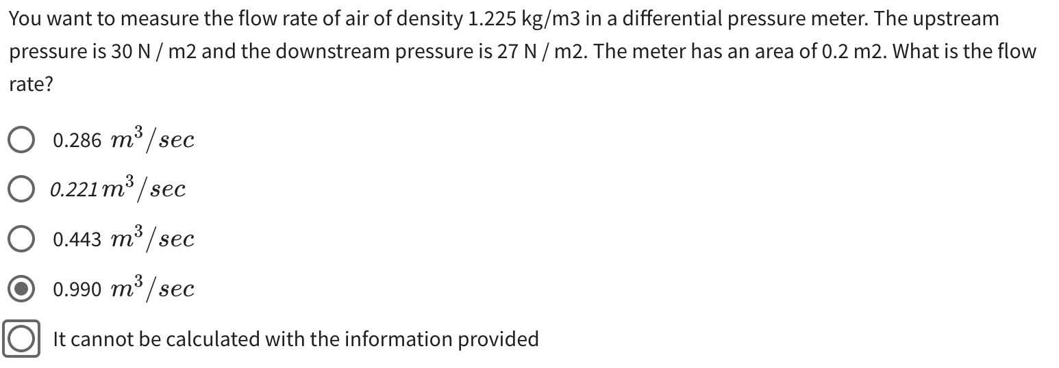 Solved You want to measure the flow rate of air of density | Chegg.com