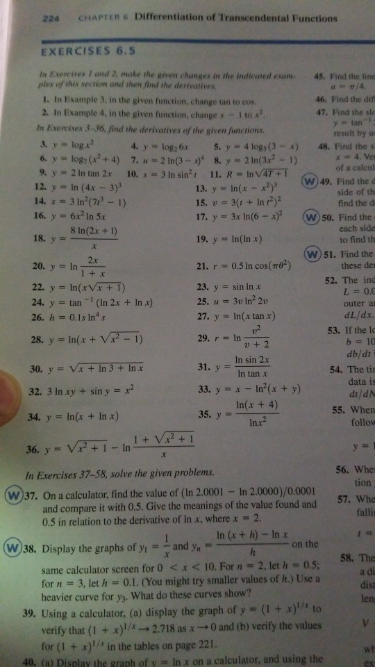 Solved CHAPTER 6 Differentiation of Transcendental Functions | Chegg.com