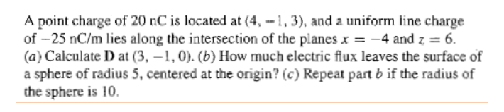 Solved A point charge of 20 nC is located at (4, -1,3), and | Chegg.com
