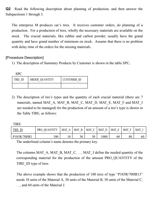 Solved Q2 Read the following description about planning of | Chegg.com