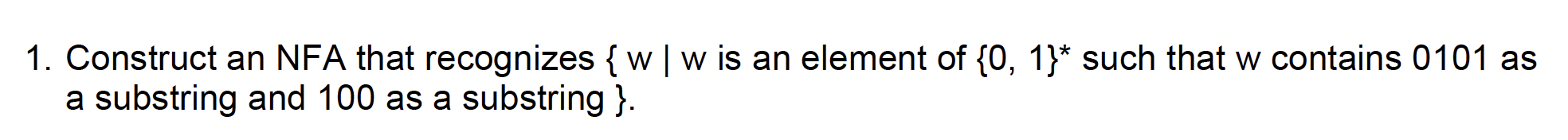 Solved 1. Construct an NFA that recognizes {w | w is an | Chegg.com