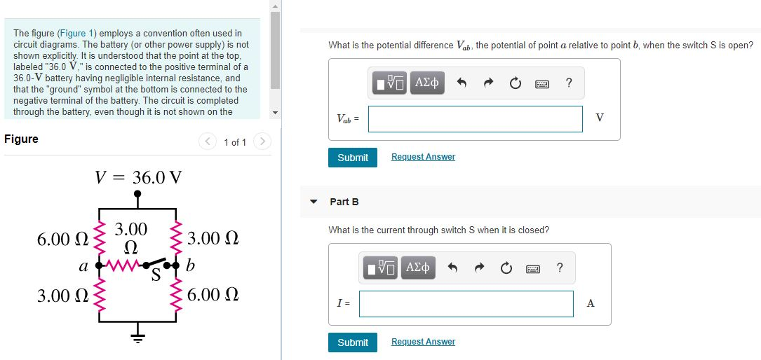 Solved What Is The Potential Difference Vab, The Potential | Chegg.com