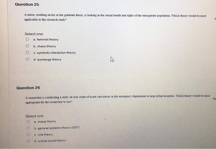 Solved Question 25 A nurse working on his or her graduate Chegg