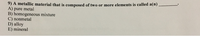 name two metallic elements class 9