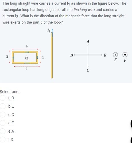 Solved The long straight wire carries a current l1 as shown | Chegg.com