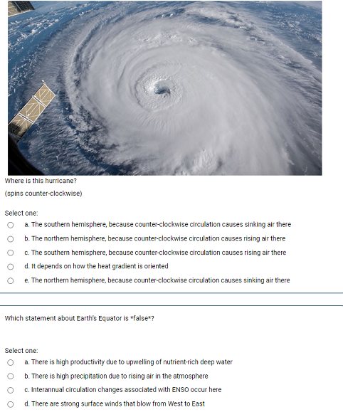 Solved Where Is This Hurricane? (spins Counter-clockwise) | Chegg.com