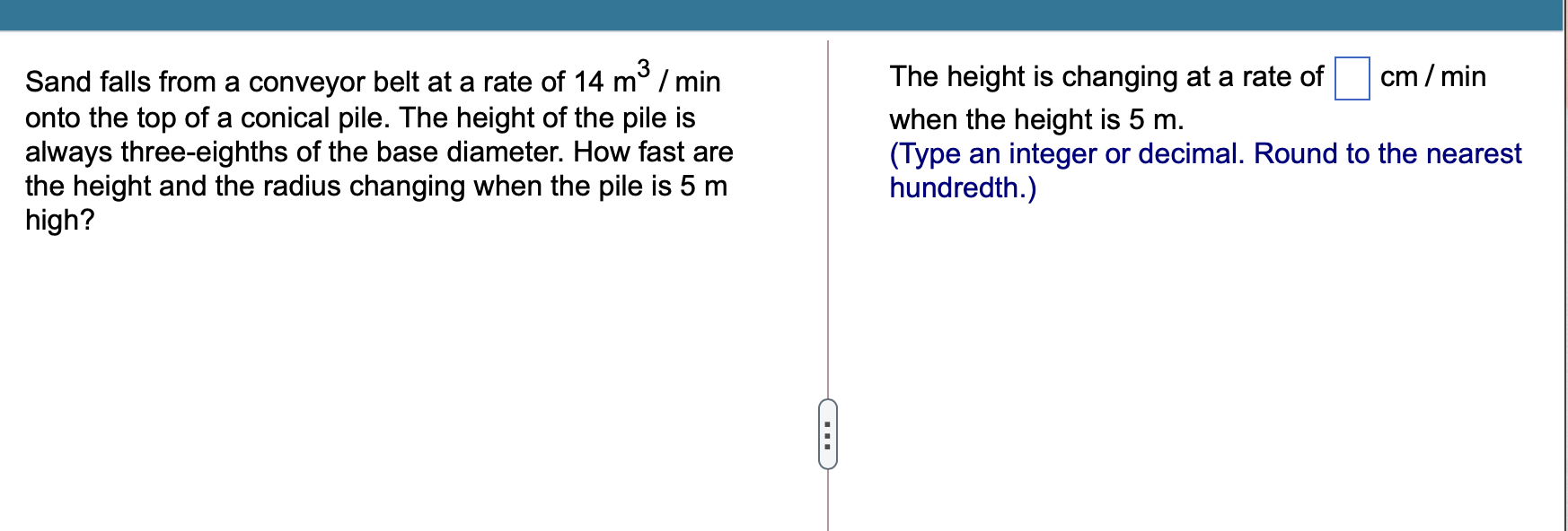 Solved Sand falls from a conveyor belt at a rate of 14