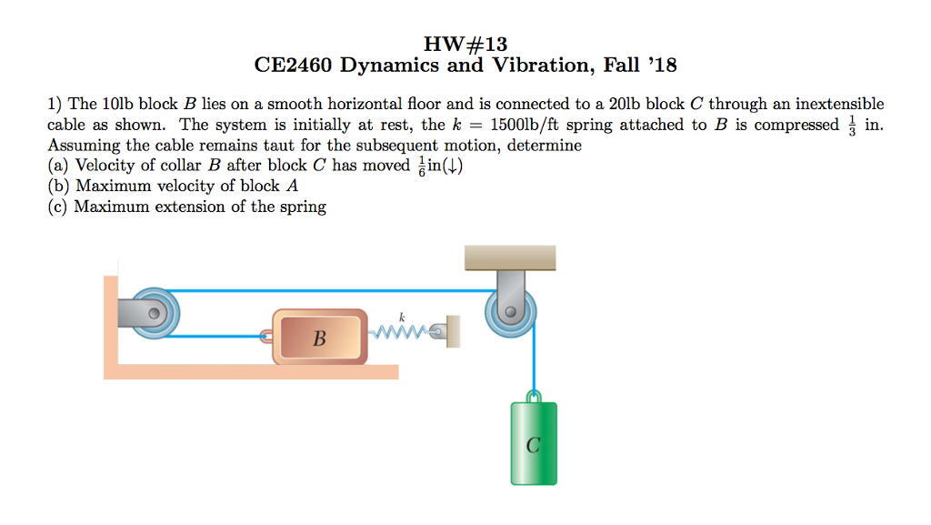 Solved HW13 CE2460 Dynamics and Vibration, Fall '18 1) The